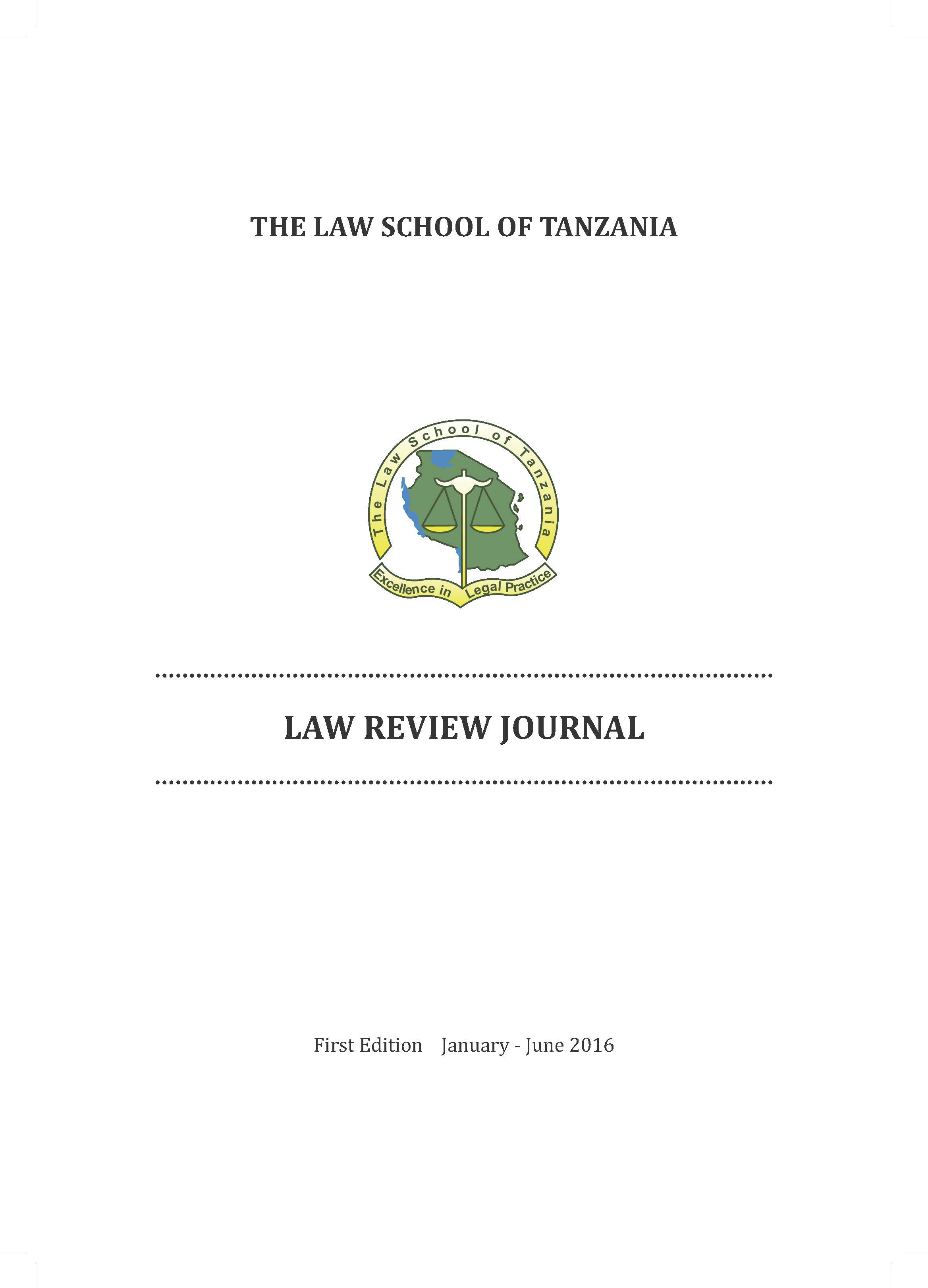 					View Vol. 1 No. 1 (2016): LST LAW REVIEW
				